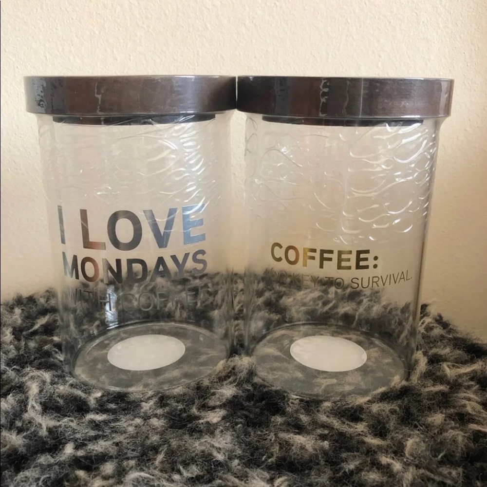 Coffee canisters with wooden lids
